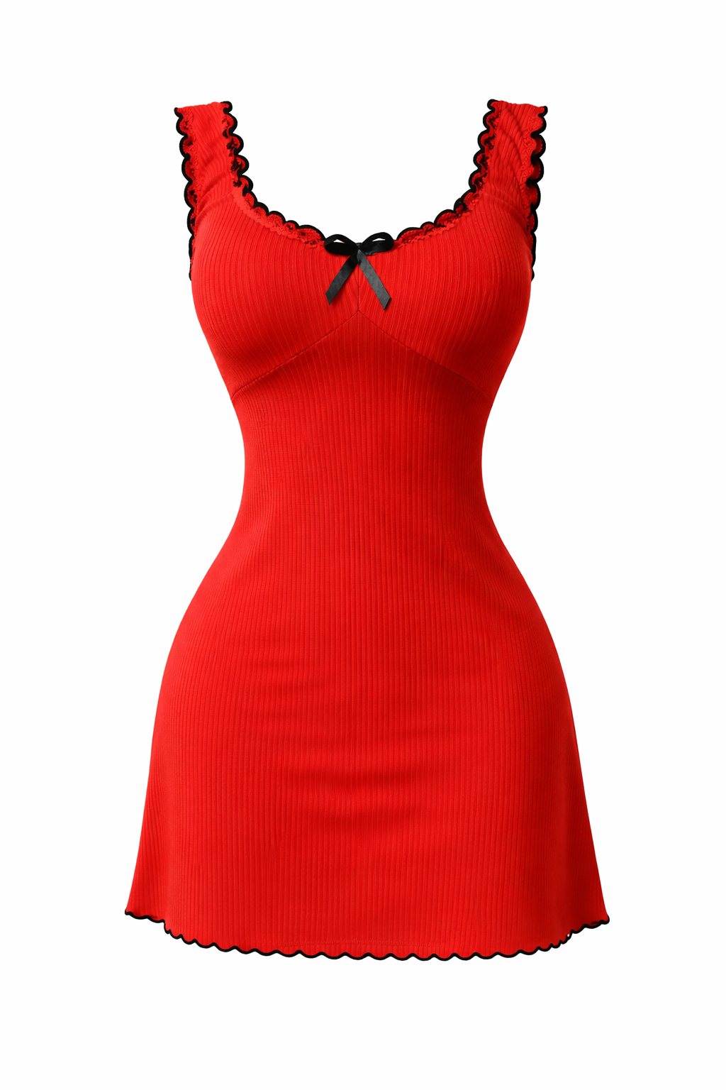 Sleeveless Bow Nightdress Red