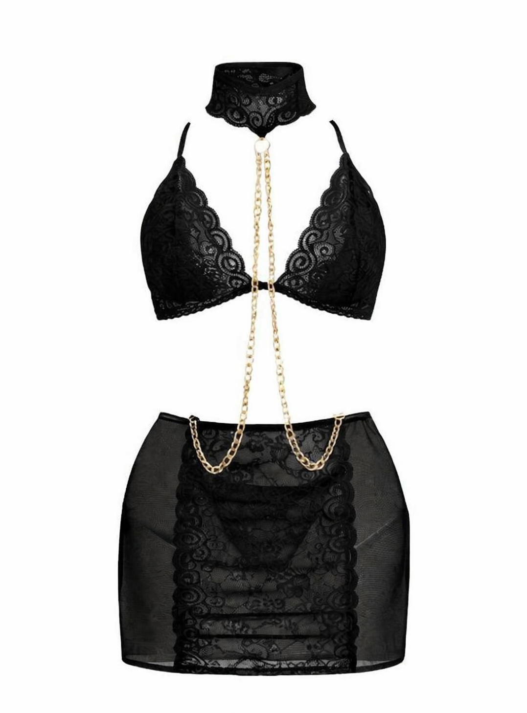 Sexy Lace Top Skirt Set