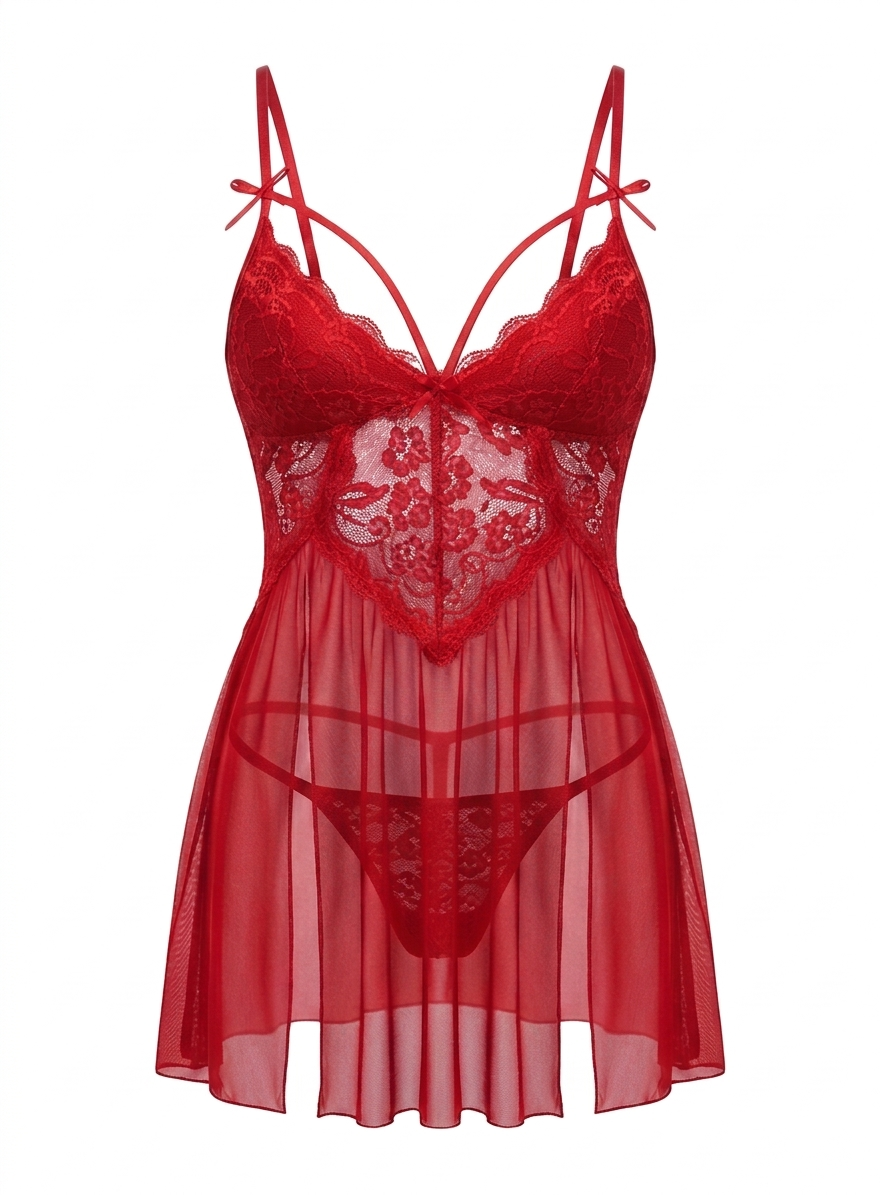 code 422 بيبي دول قصير احمر 