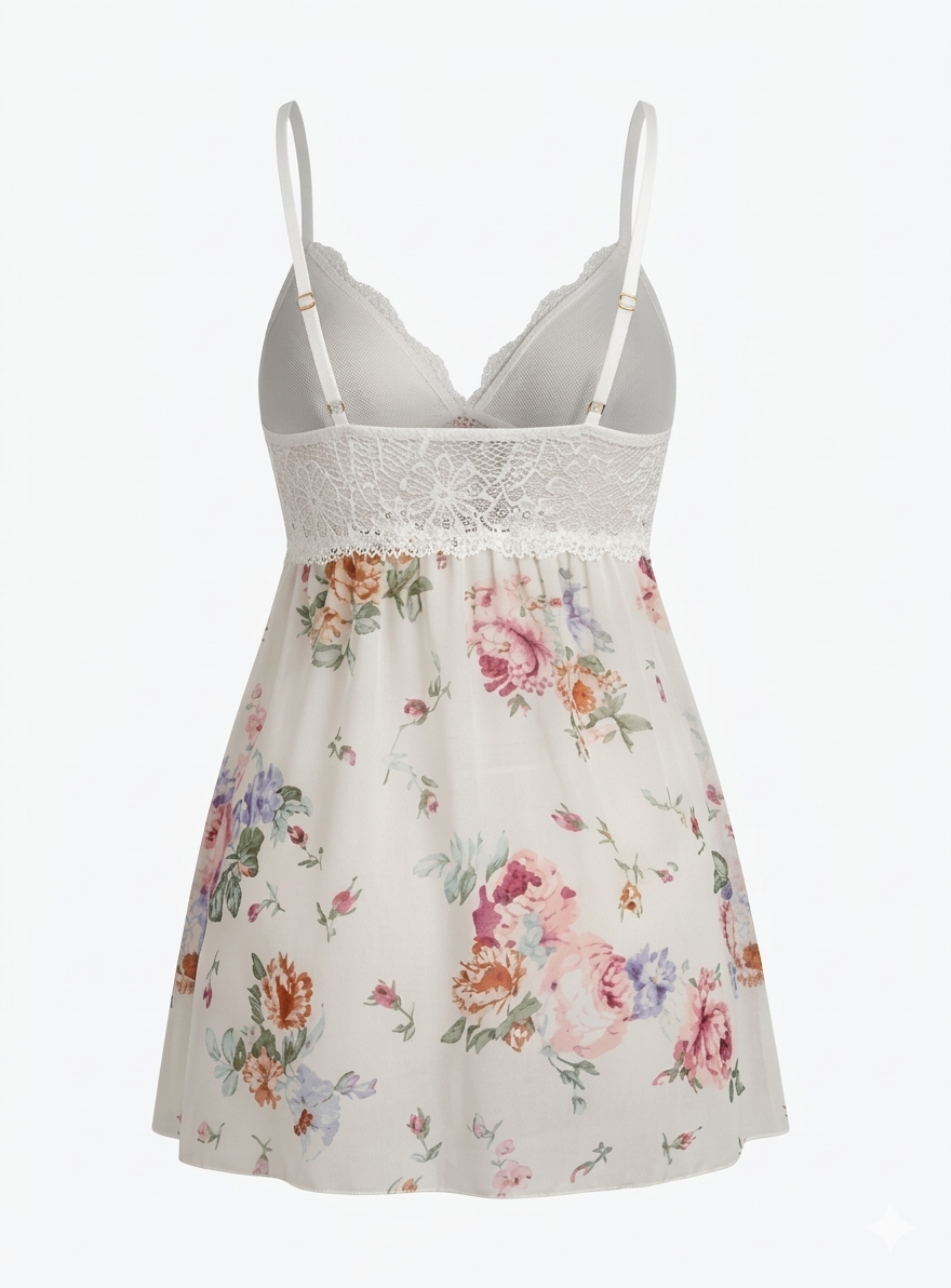 Lace Trim Short Lingerie