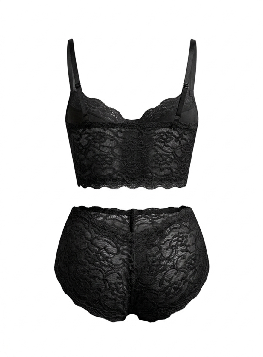 code 419 لانجري شفاف قصير اسود