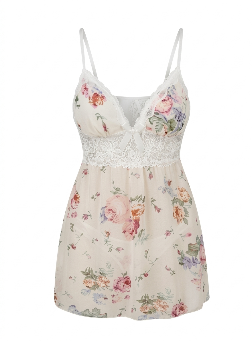 Lace Trim Short Lingerie