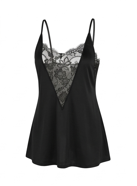 code 7084 قميص نوم ستان قصير احمر