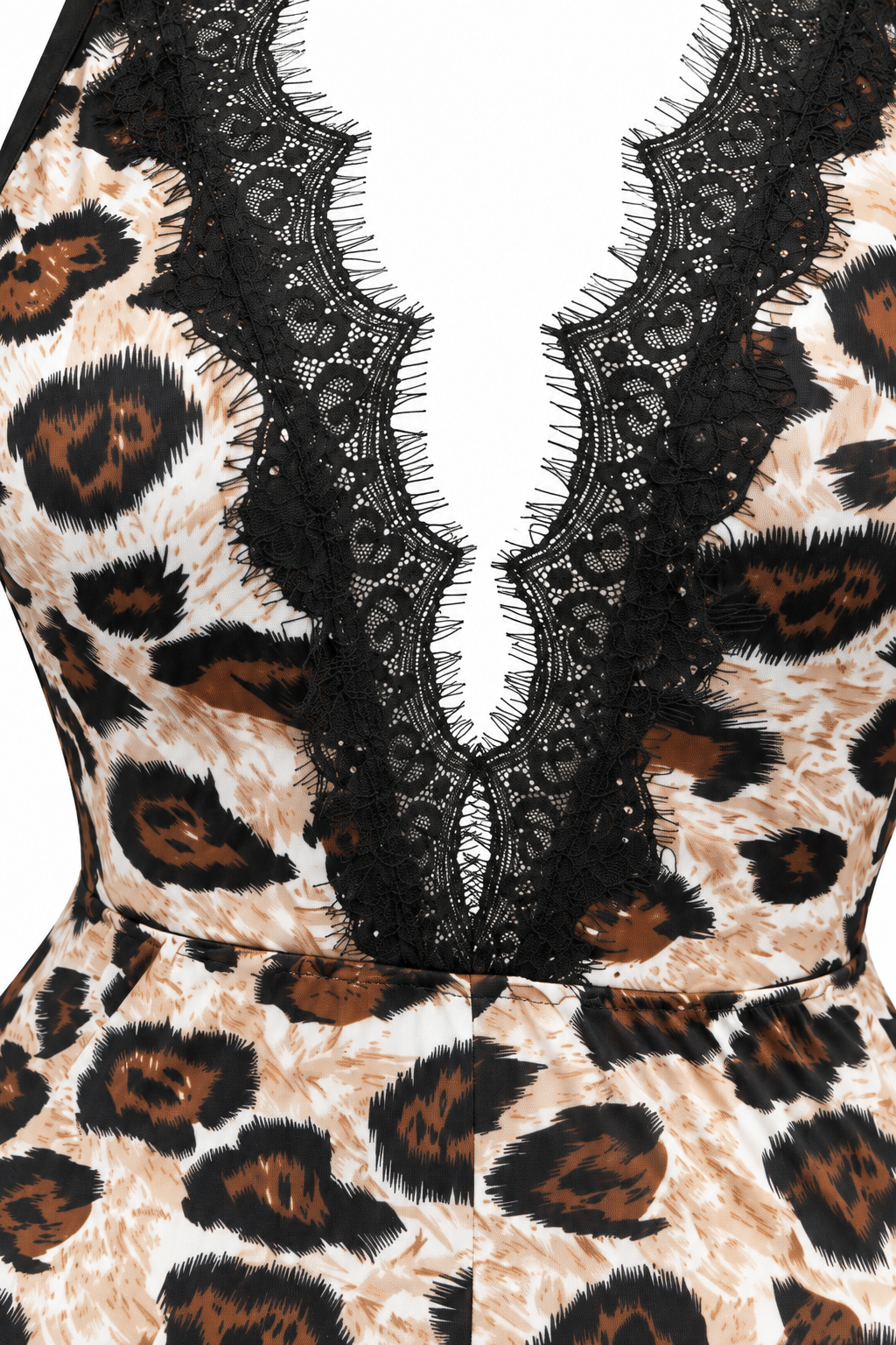 Tiger Print Baby Doll with Lace