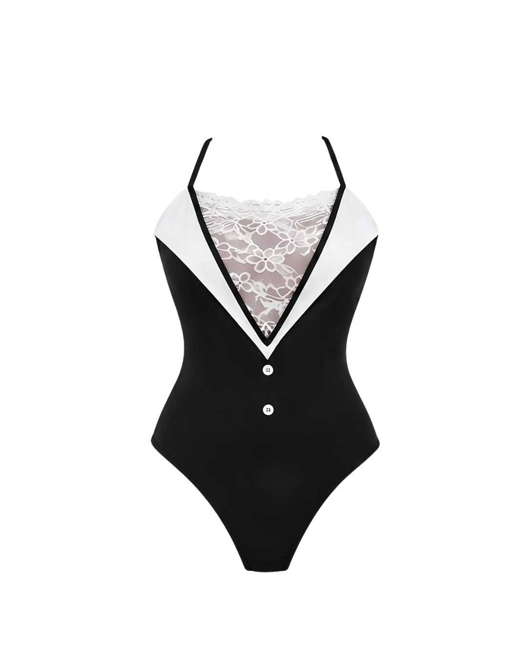 Lace-Trim Teddy with Faux Fur Back Detail