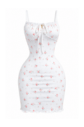 Floral Print Dress with Front Tie