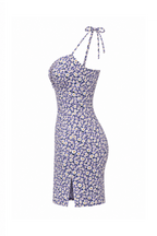 Floral Dress with Tie Straps & Side Slits