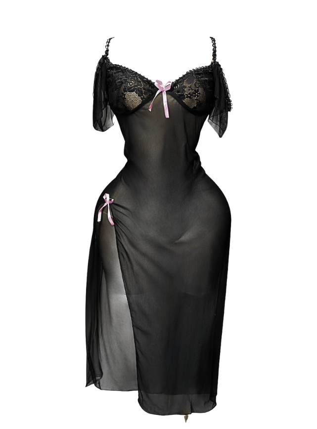 لانجيري طويل بقصه من الجنب