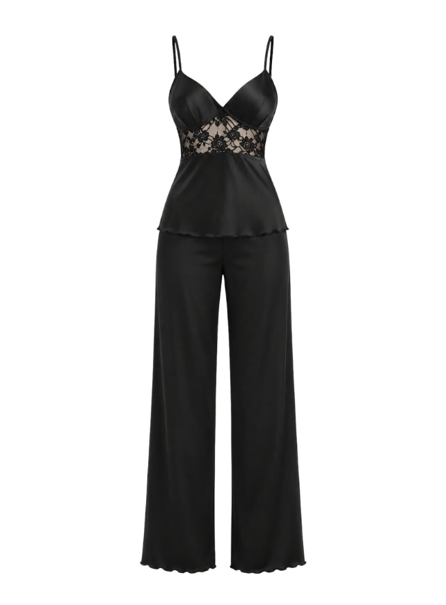 Lace-Trim Pajama Set