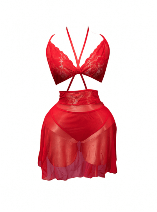 لانجري شفاف مزود بدانتيل بقصه مميزه