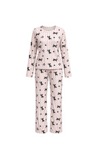 2-Piece Winter Striped Pajama Set with Bow Print