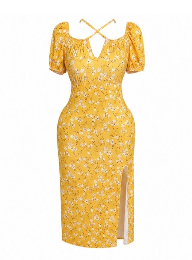 Floral Maxi Dress with Side Slit