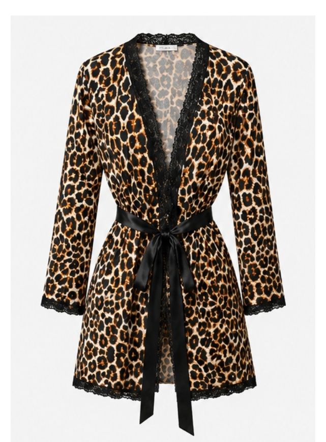 Tiger Print Robe Set