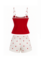 Heart-print short pajama set
