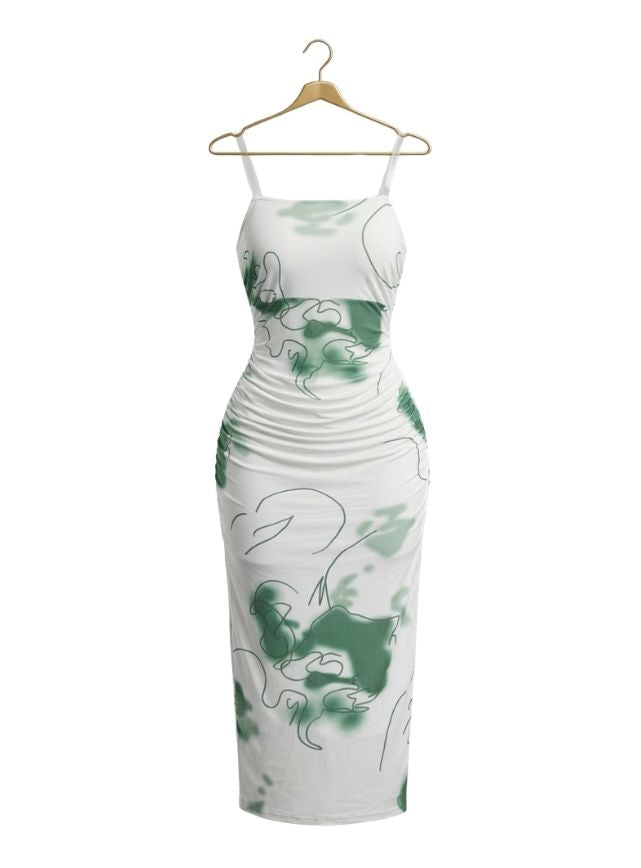 دريس طويل مزود بروب بطابعه الورد