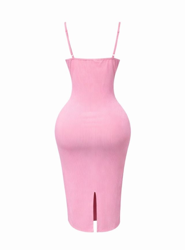 Pink Waffle Knit Dress