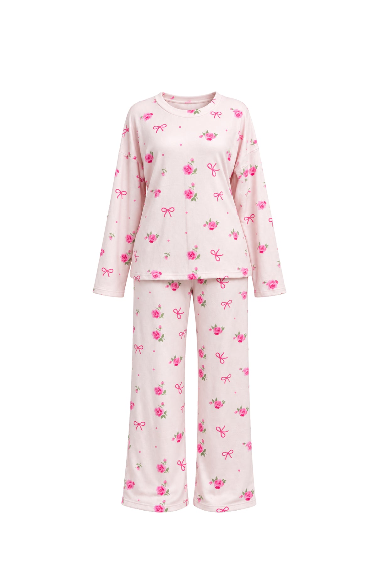 2-Piece Winter Floral Print Pajama Set