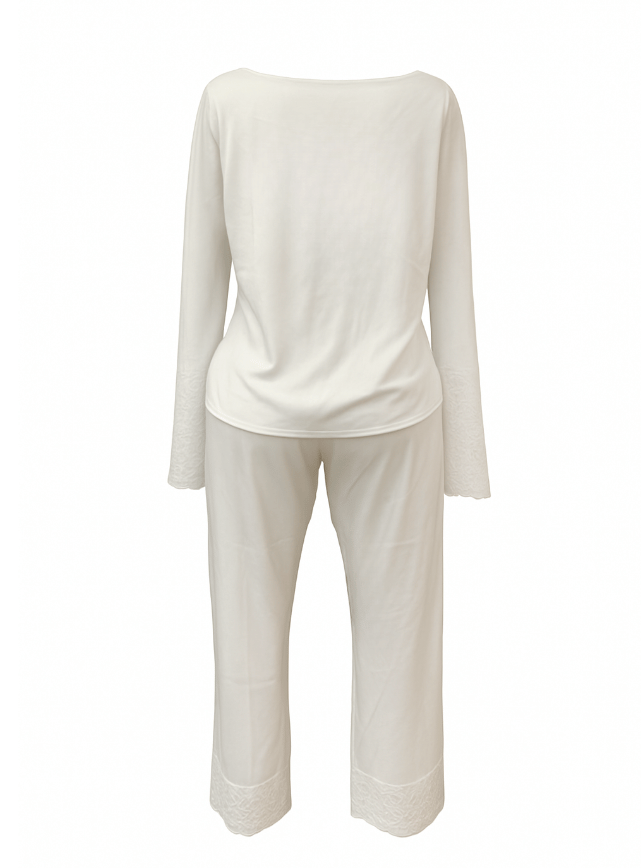 Satin Lace Long Sleeve Pajamas