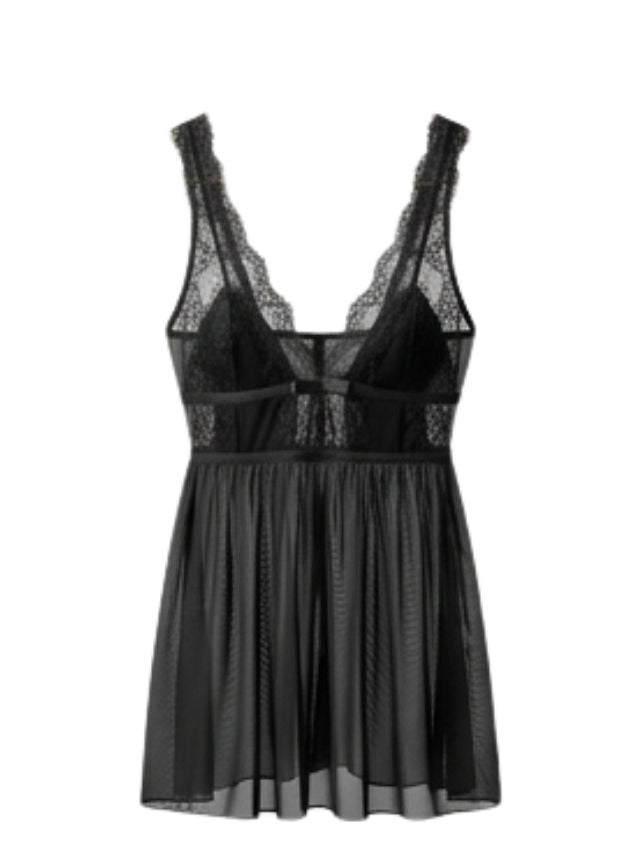 code 416لانجري شفاف قصير اسود