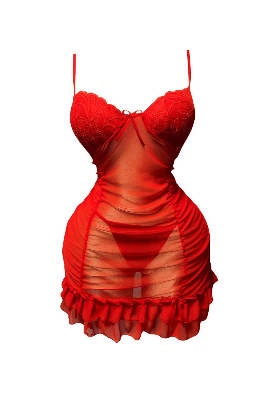 لانجيري شفاف مزود بكب وقصه مميزه