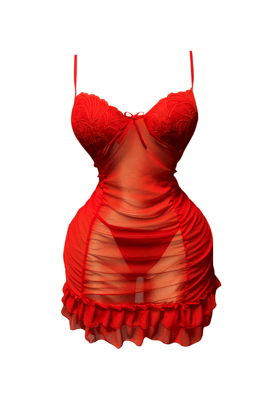 لانجيري شفاف مزود بكب وقصه مميزه