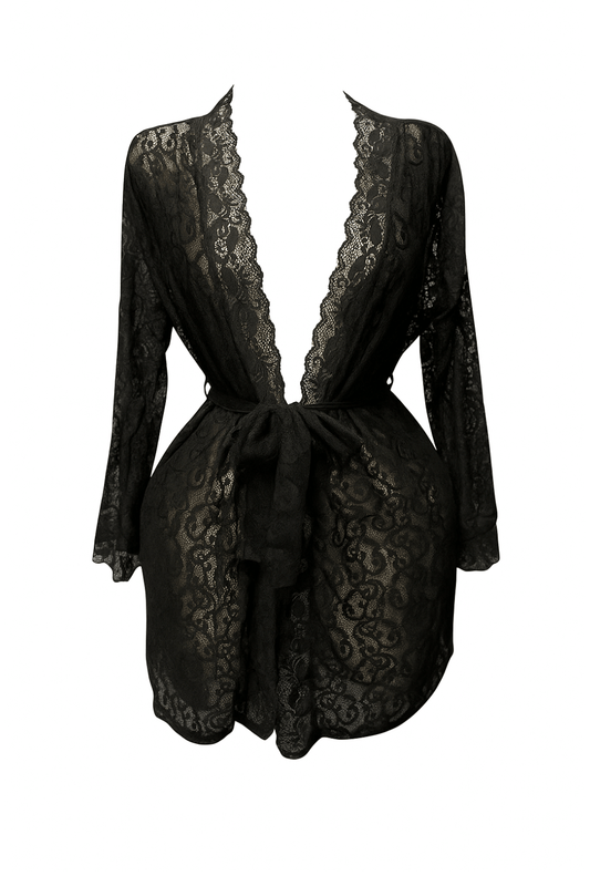 روب دانتيل بحزام