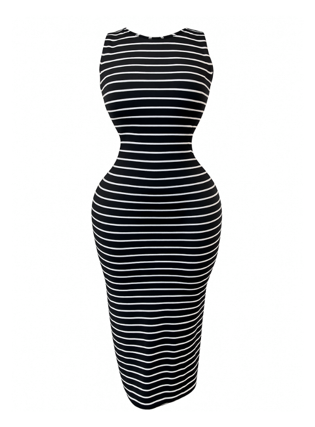 Striped Backless Dress