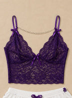 Satin Lace Charm Pajama Set