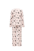 2-Piece Winter Striped Pajama Set with Bow Print