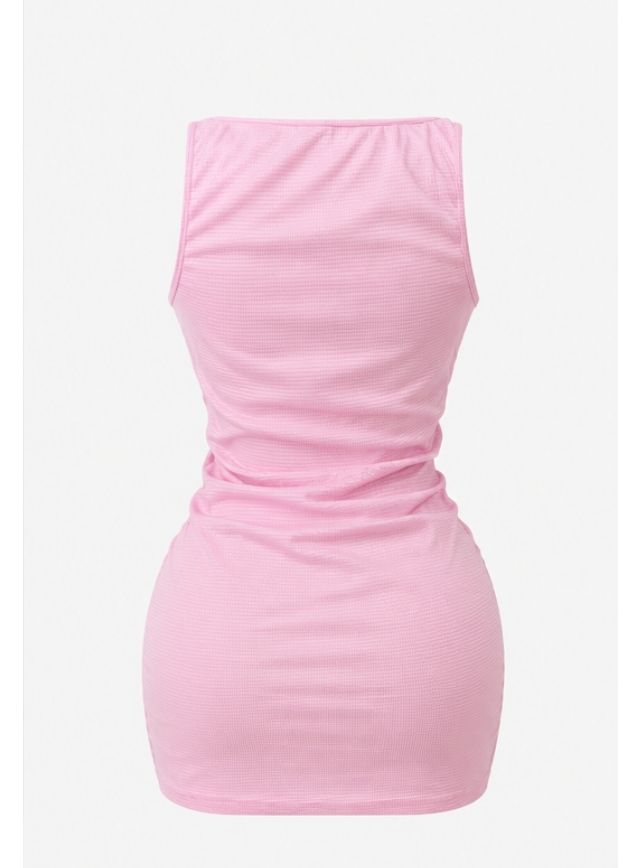 Short Dress with Side Elastic Detail