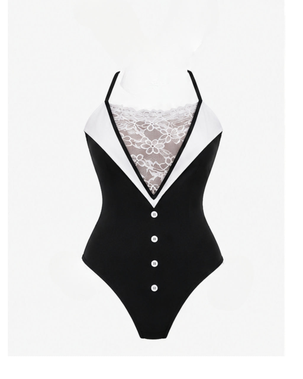 Lace-Trim Teddy with Faux Fur Back Detail