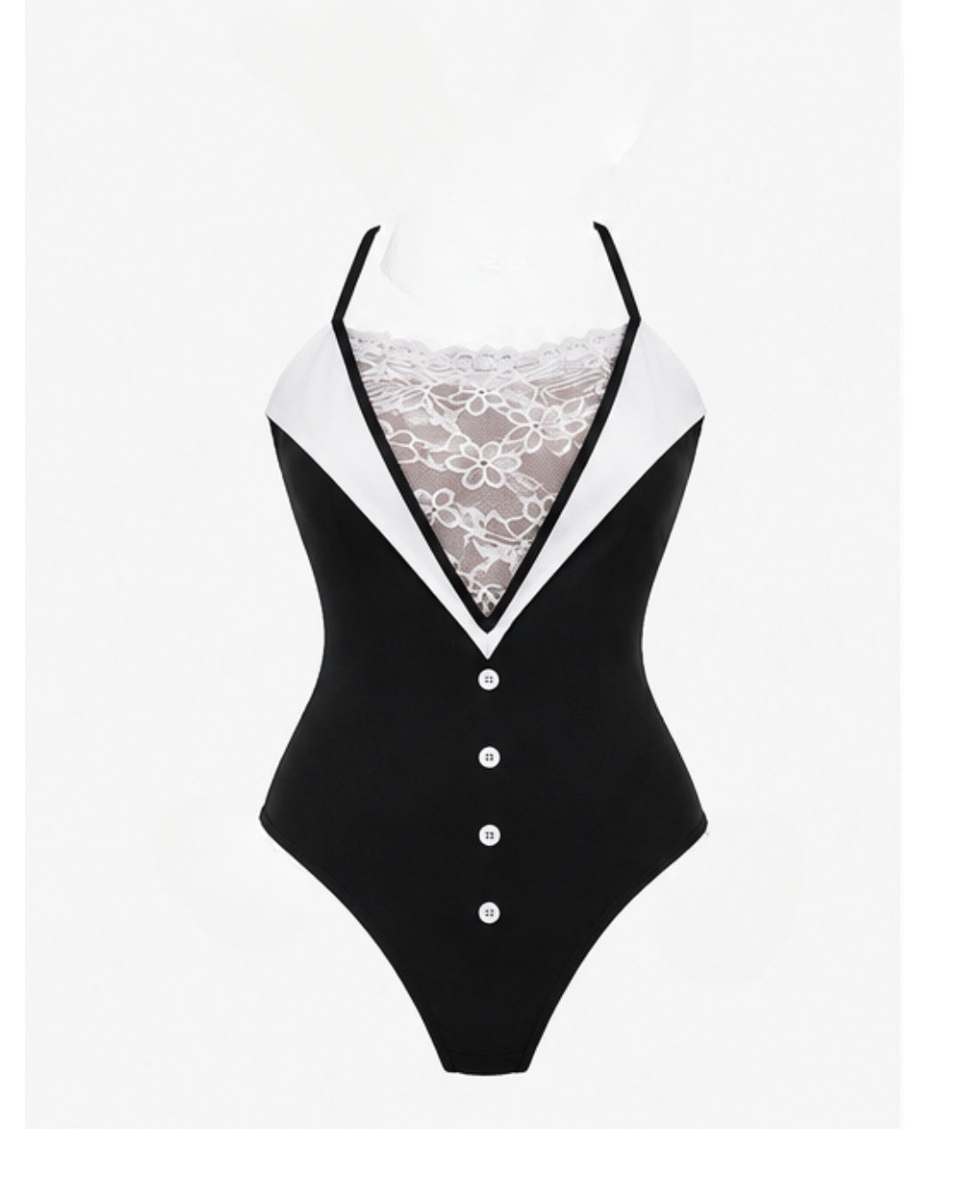 Lace-Trim Teddy with Faux Fur Back Detail