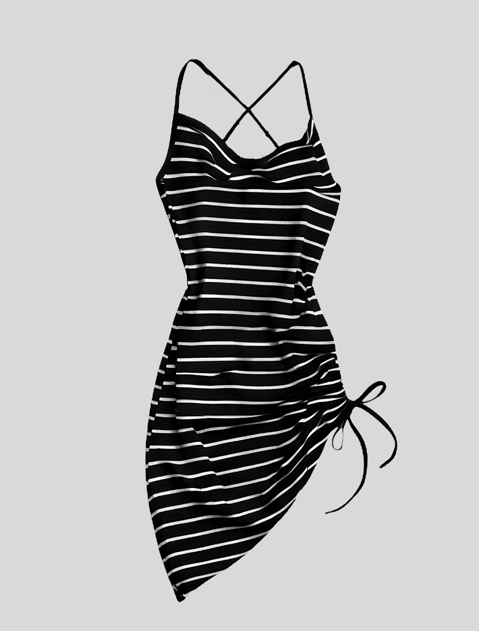 Striped Drawstring Dress