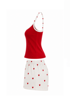 Heart-print short pajama set
