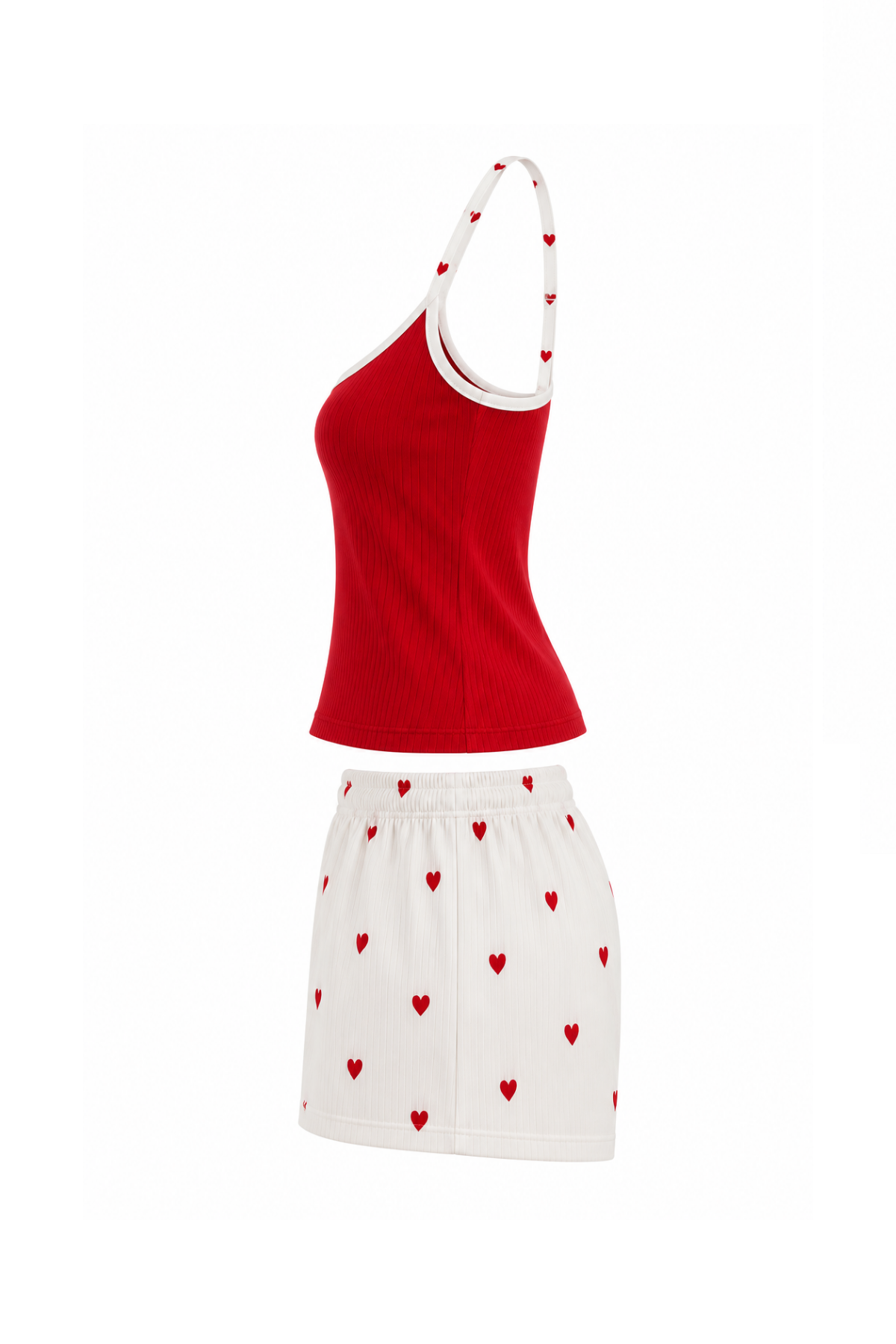 Heart-print short pajama set