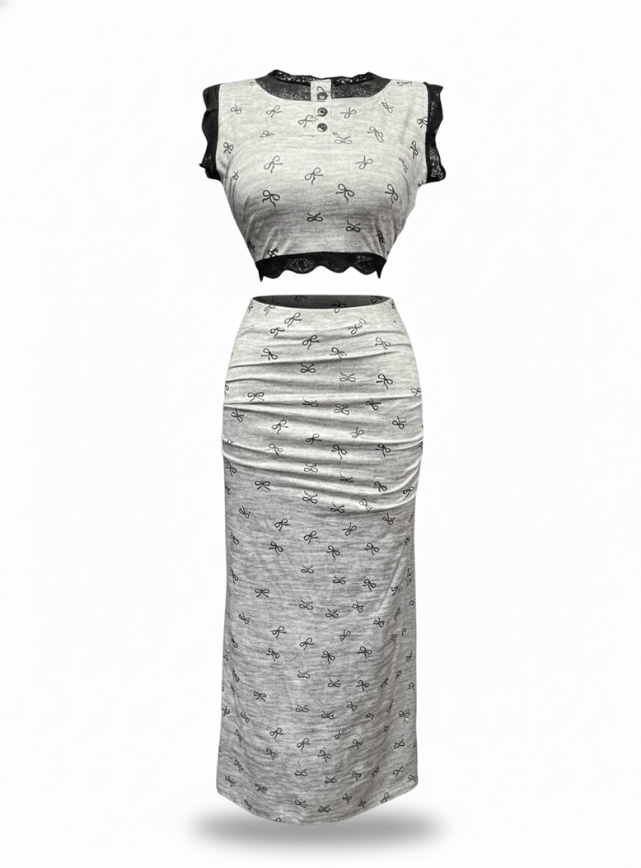 Two Piece Top Skirt Set