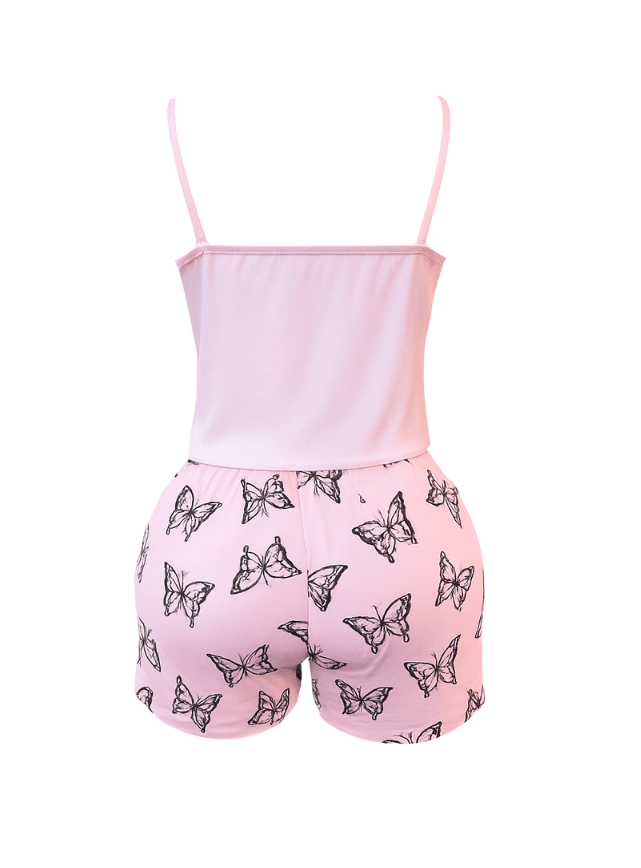 بيجامه شورت بحماله رفيعه بطابعه الفرشات