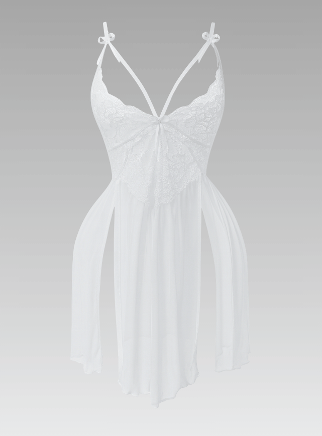 Contrast Lace Mesh Babydoll