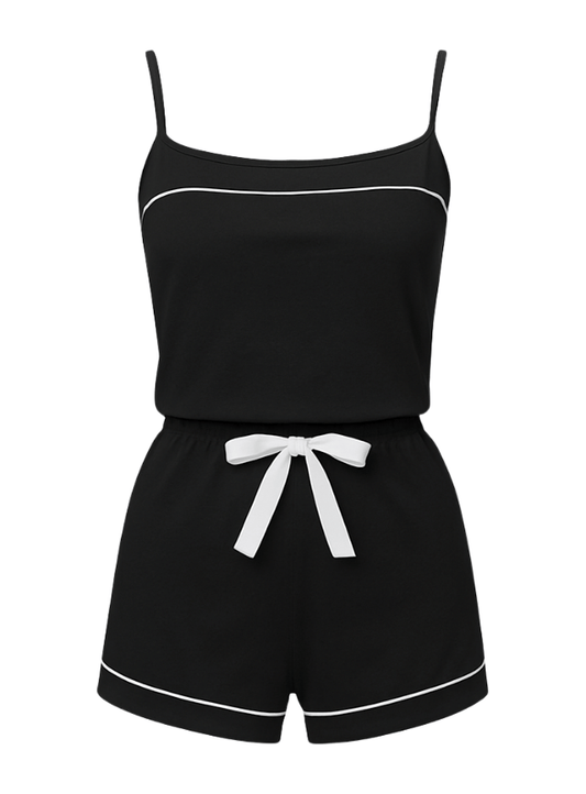 بيجامه شورت مزوده بشريط ستان