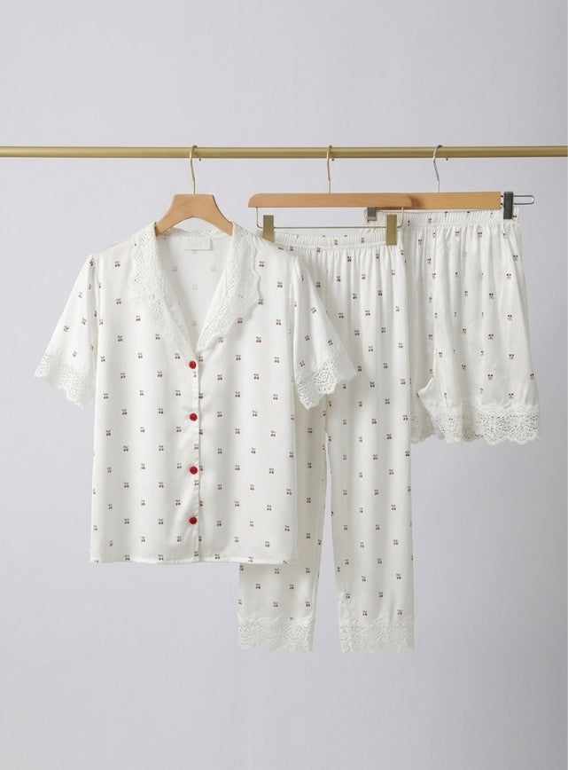3pcs Satin Pajama