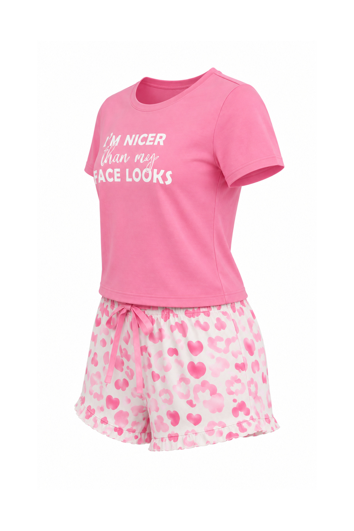 Hearts Print Pajama Set