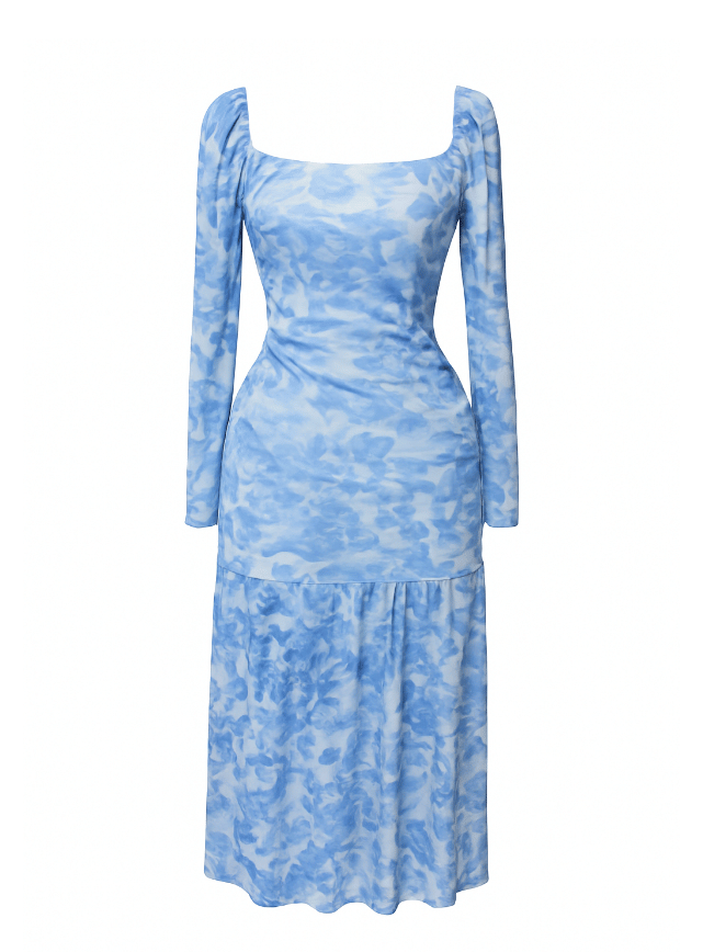 Sheer Hem Maxi Dress