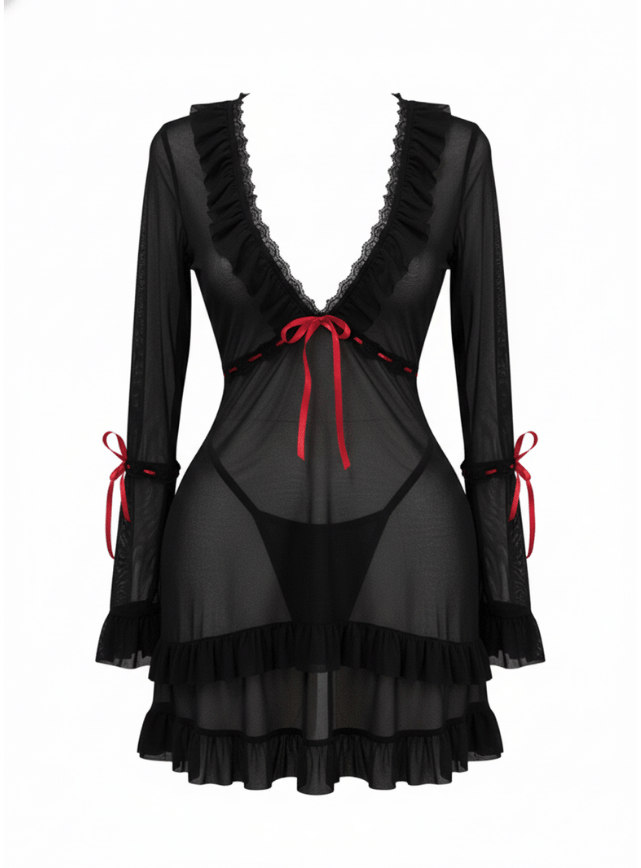 Transparent Sleeve Nightdress