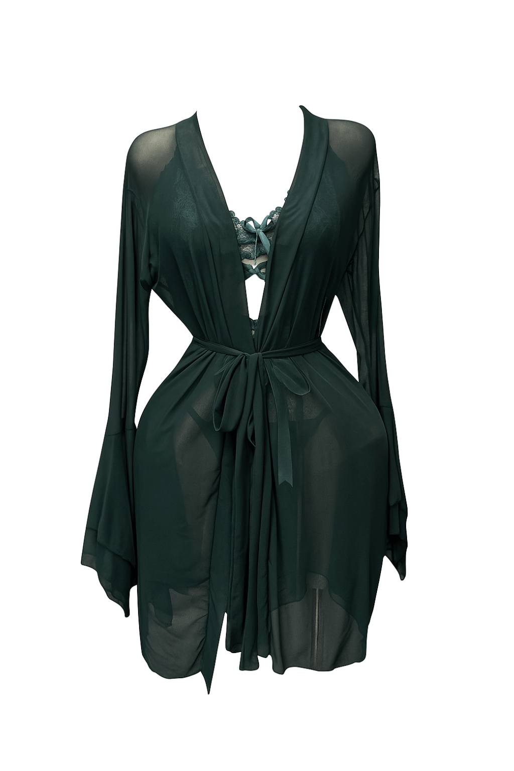 لانجيري شفاف بقصه ضهر ومزود بروب