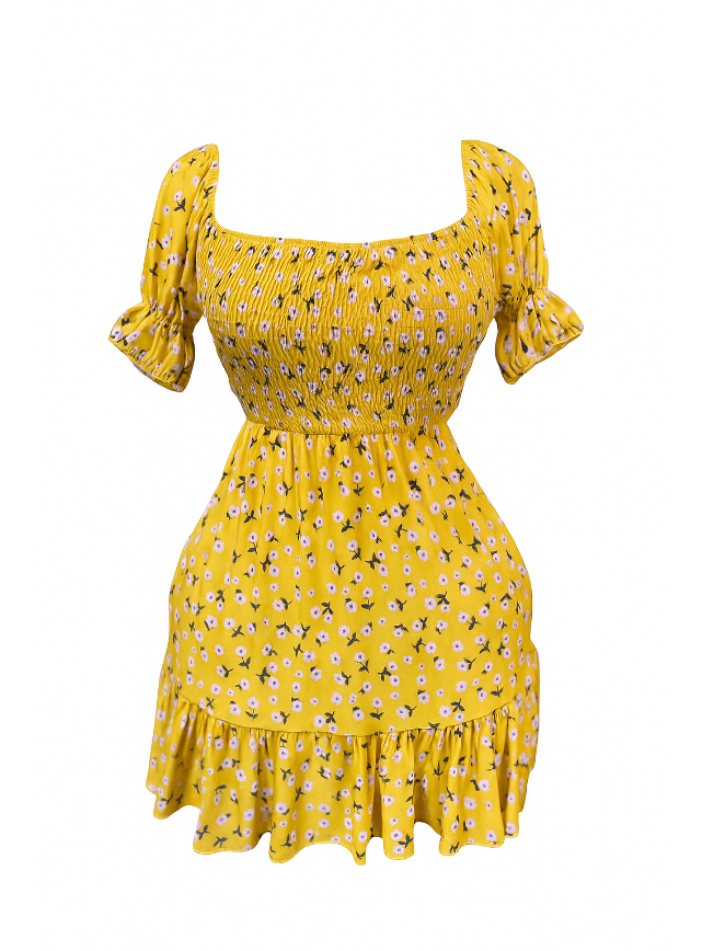 Floral Back Bow Dress