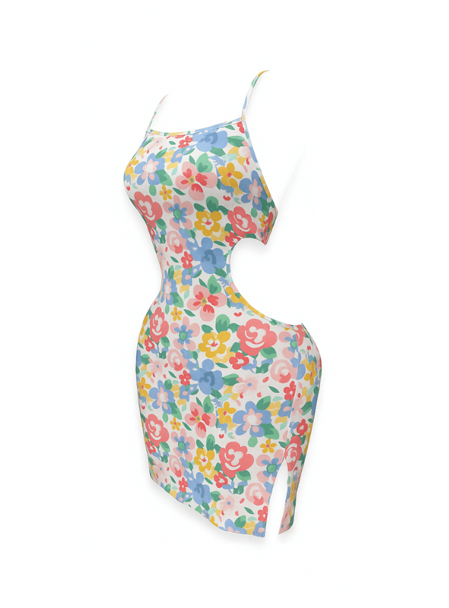 Floral Double Slit Dress