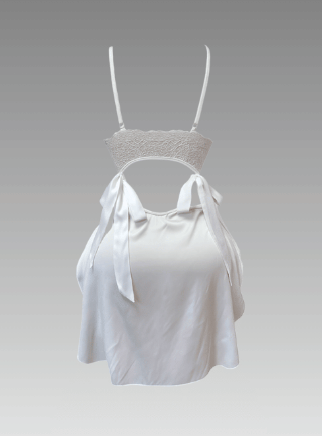 Satin Lace Backless Lingerie