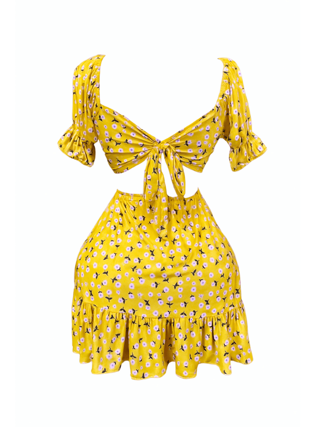 دريس قصير مزود بفيونكه من الضهر