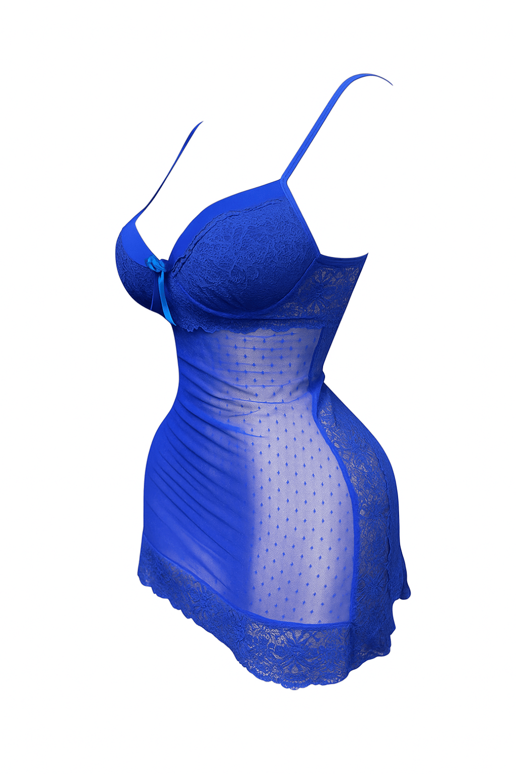 لانجري شفاف قصير بفتحه من الجانب