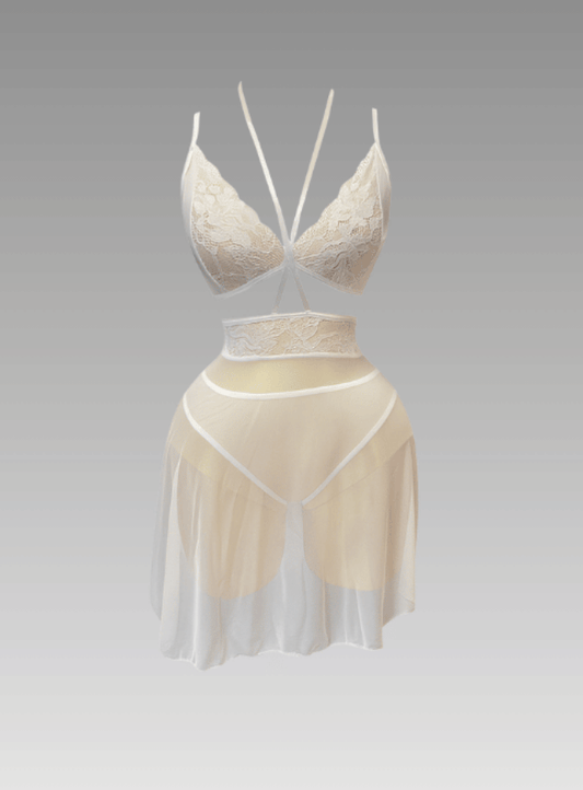 لانجري شفاف مزود بدانتيل بقصه مميزه